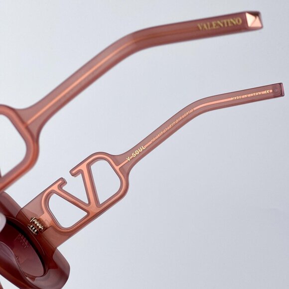 Valentino Women BRAND NEW Sunglasses Titanium Pink Gold Rose Oversized Square main image 9